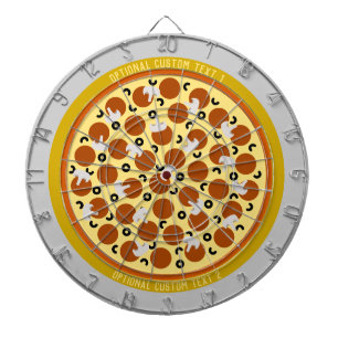 Personalised Pizza Pepperoni Olives Mushrooms Dartboard