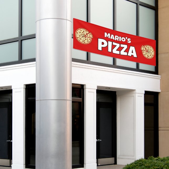 Personalised Pizza Restaurant Banner (Outside Building)
