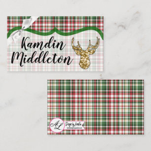 Personalised Place Cards Gold Glitter Reindeer Pla