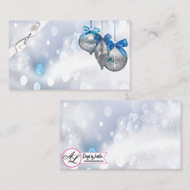 Personalised Place Cards Ornaments Snowflakes Snow (Front/Back)
