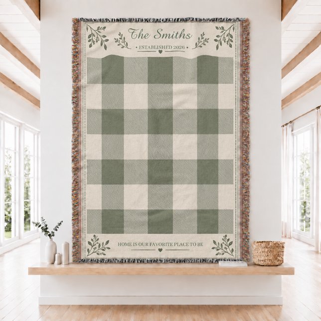 Personalised Plaid Couples Woven Throw Blanket  (Creator Uploaded)