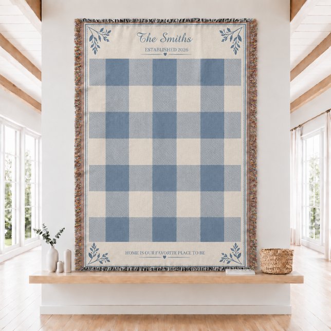 Personalised Plaid Couples Woven Throw Blanket  (Creator Uploaded)