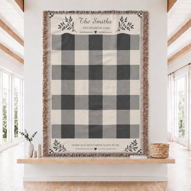 Personalised Plaid Couples Woven Throw Blanket  (Creator Uploaded)