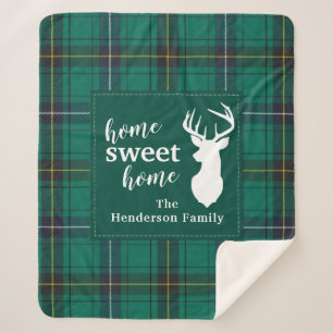Personalised Plaid Holiday Tartan Clan Henderson Sherpa Blanket