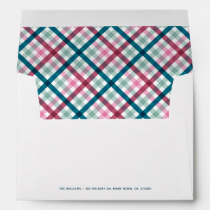 Personalised Plaid Merry Christmas Envelope