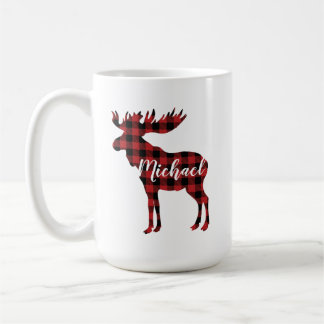 Personalised Plaid Moose Coffee Mug