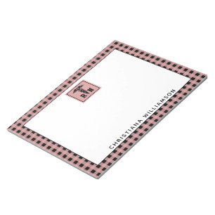 Personalised Plaid Pattern RN Registered Nurse Notepad
