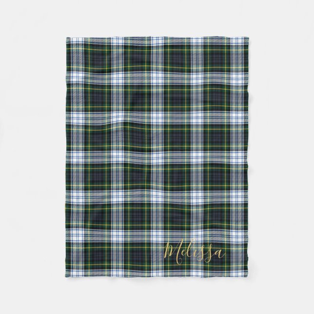 Personalised Plaid Rustic Clan Gordon Tartan Fleece Blanket (Front)