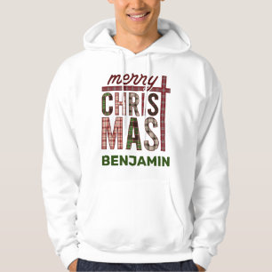Personalised Plaid Stitch Mens Funny Custom Hoodie