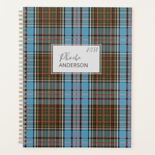 Personalised Plaid Tartan Clan Anderson Planner