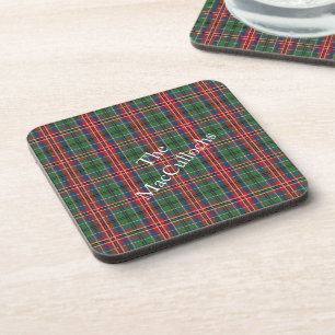 Personalised Plaid Tartan Rustic Coaster
