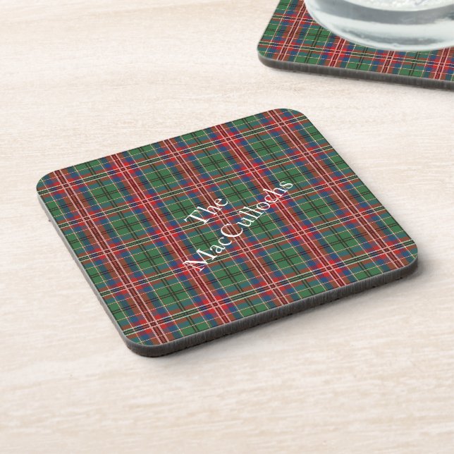 Personalised Plaid Tartan Rustic Coaster (Left Side)