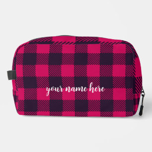 Personalised Plaid Toiletry Bag