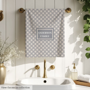 Personalised Plaid Towels Elegant Pastel Accent