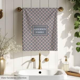 Personalised Plaid Towels Trendy Pastel Colours