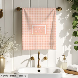Personalised Plaid Towels Trendy Pastel Colours