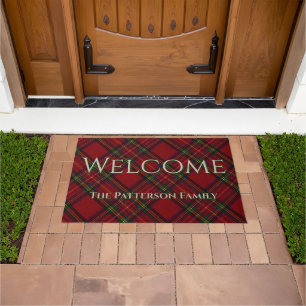 Personalised Plaid Welcome Entryway Decor Doormat