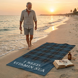Personalised Plaids Beach Retirement Gifts for Dad Towel