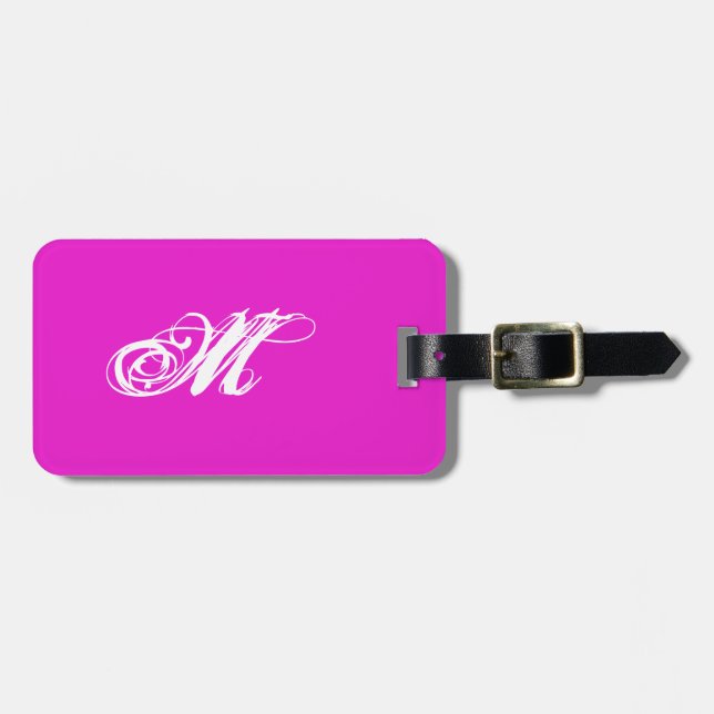 Personalised Plain Pink Luggage Tag (Front Horizontal)