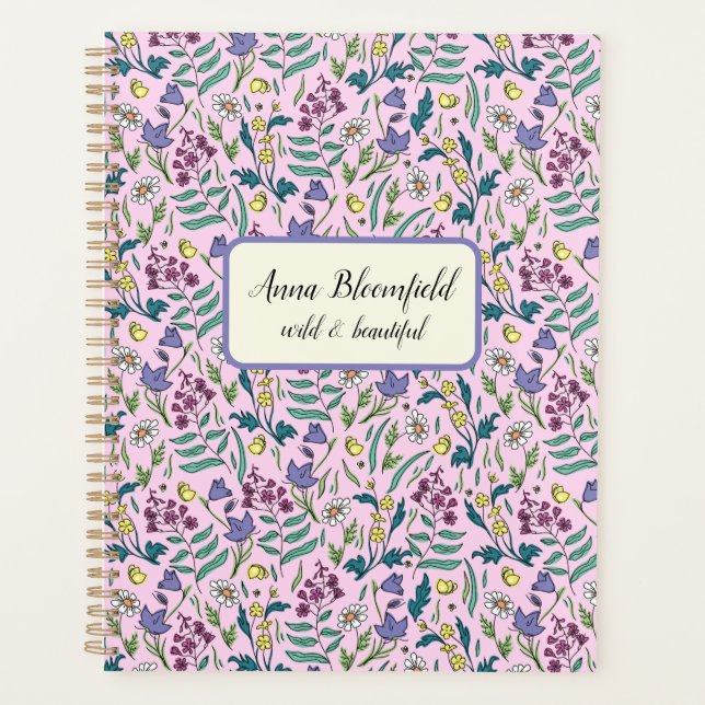 Personalised Planner with wildflowers pattern (Front)