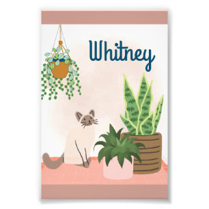 Personalised Plant and Cat Lover Print