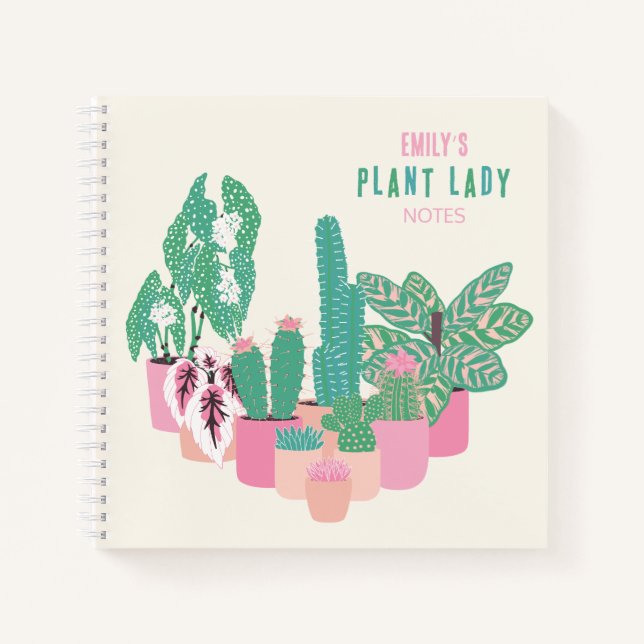 Personalised Plant Lady Houseplant Notebook (Front)
