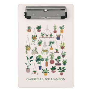 Personalised Plant Lover Botanical Custom Name Mini Clipboard