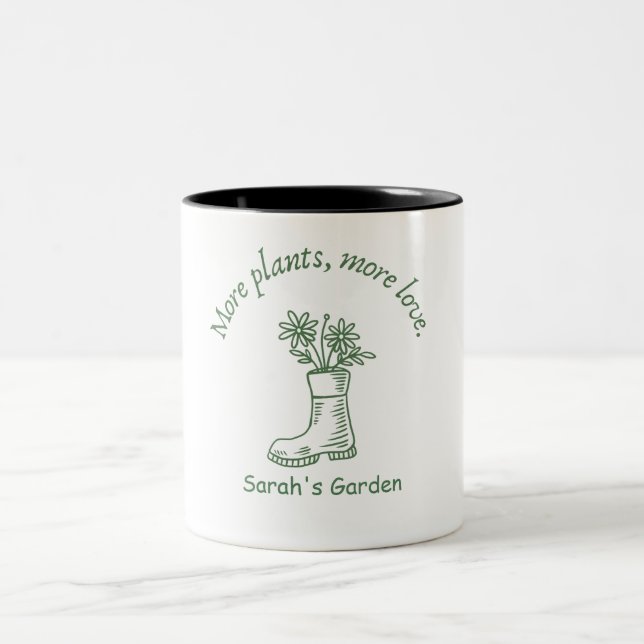 Personalised Plant Parent Botanical Custom  Two-Tone Coffee Mug (Center)