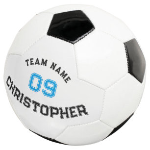 Personalised Player Jersey Number School Team Name Soccer Ball