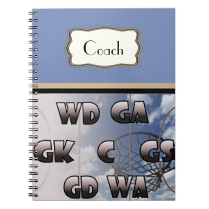 Personalised Player Positions Netball Coach Spiral Notebook