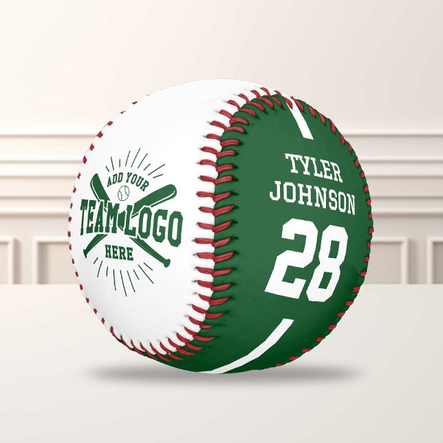 Personalised Player Team Logo Green Baseball (Creator Uploaded)