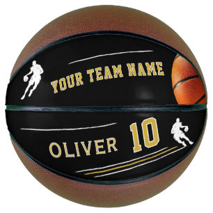 Personalised Player Team Name Silhouette Basketball