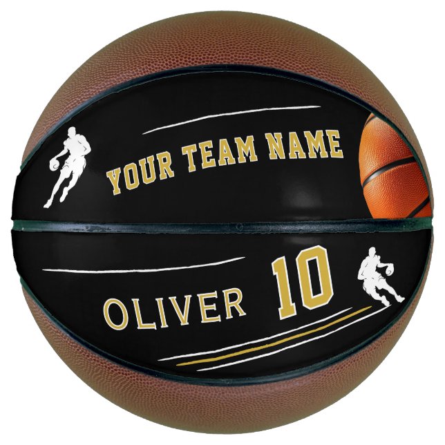Personalised Player Team Name Silhouette Basketball (Front)