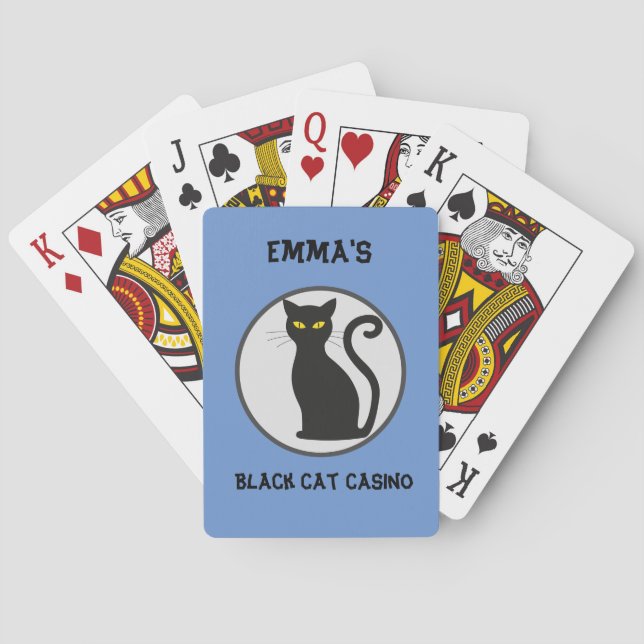 Personalised Playing Cards - Black Cat (Back)