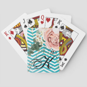 Personalised Playing Cards Geometric Rose Chevron