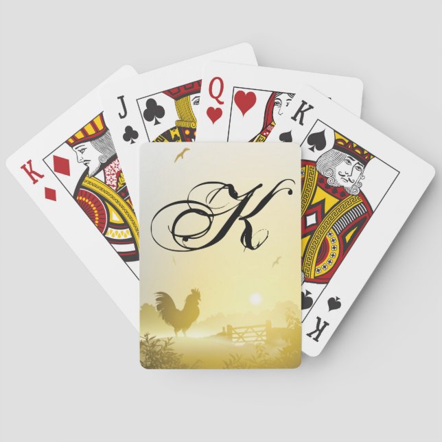 Personalised Playing Cards Sunny Morning Farm Coun (Back)