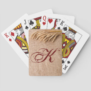 Personalised Playing Cards Wheat on Burlap Sack Co