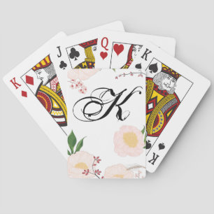 Personalised Playing Cards White Floral Flowers on