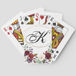 Personalised Playing Cards White Roses Gold