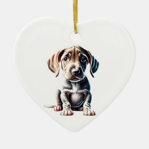 Personalised Plott Hound Puppy Ceramic Tree Decoration