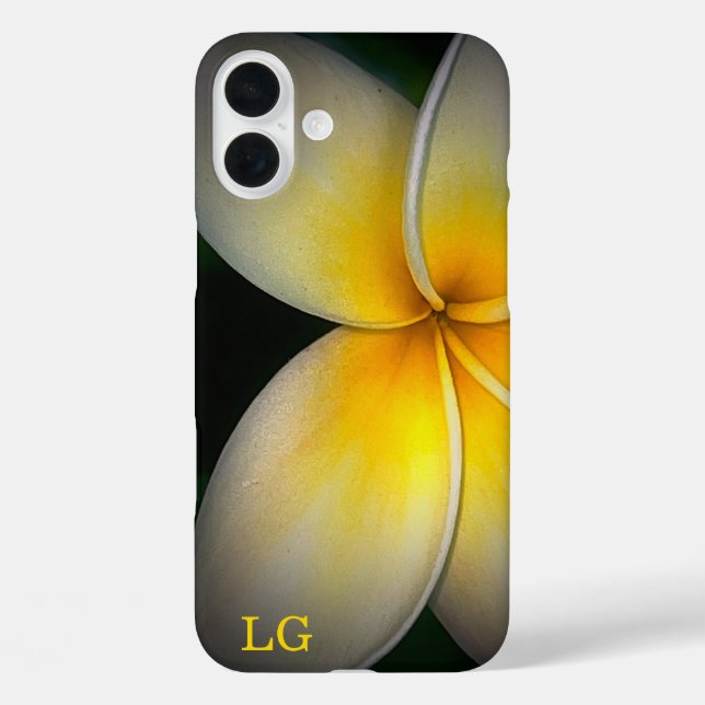 Personalised Plumeria Flower Apple iPhone Case (Back)