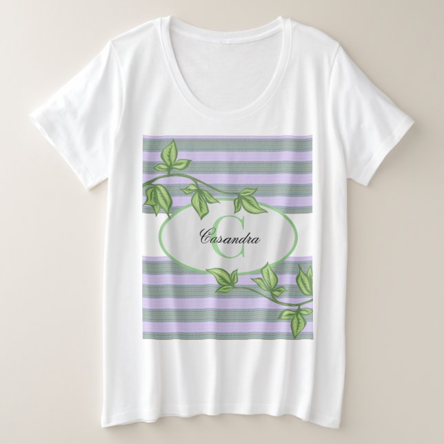 Personalised Plus Size Green Thatch T-shirt (Design Front)