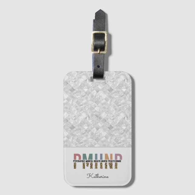 Personalised PMHNP Psychiatric Mental Health Nurse Luggage Tag (Front Vertical)