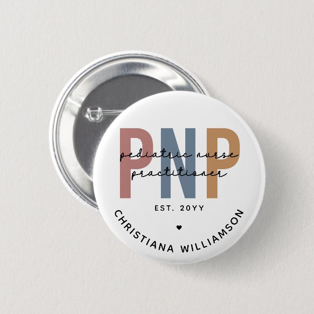 Personalised PNP Paediatrics Nurse Practitioner 6 Cm Round Badge (Front & Back)