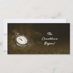Personalised Pocket Watch Countdown New Year 2024 Holiday Card