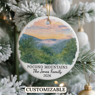Personalised Pocono Mountains, Custom Pennsylvania Ceramic Tree Decoration