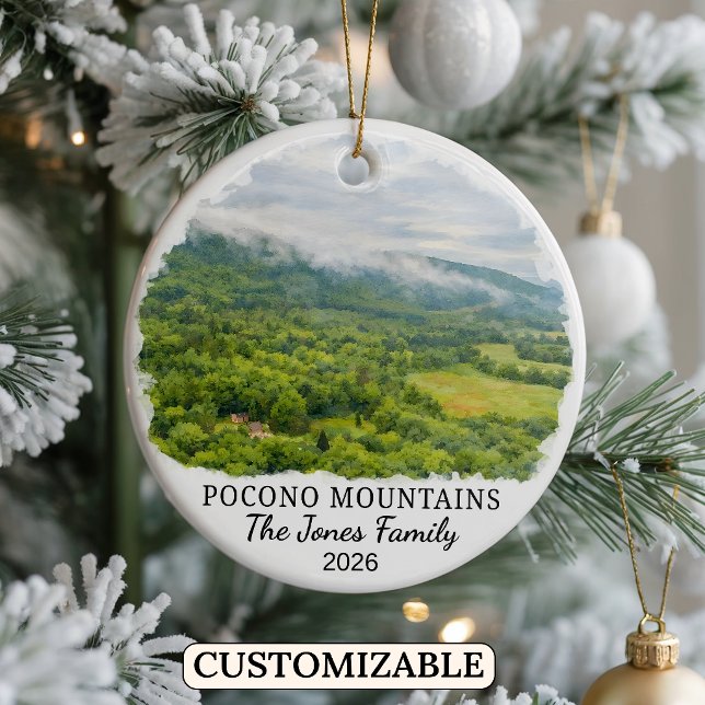 Personalised Pocono Mountains, Custom Pennsylvania Ceramic Tree Decoration (Creator Uploaded)