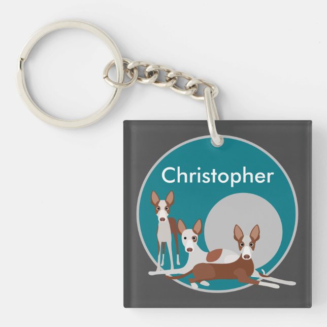 Personalised Podenco Dogs  Key Ring (Front)