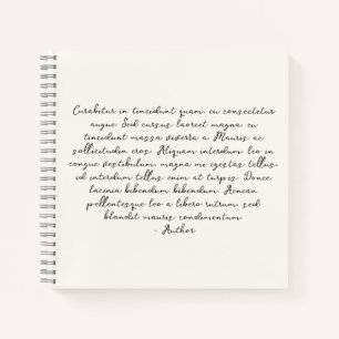 Personalised poem, song lyric, quote notebook
