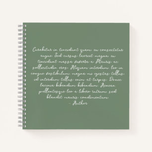 Personalised poem, song lyric, quote notebook